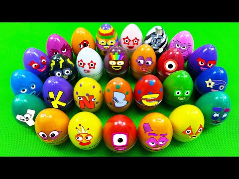 Rainbow EGGS 🌈 Looking Numberblocks, Alphablocks, Alphabet Lore SLIME Dinosaur Eggs Coloring! ASMR