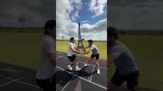Using the @LEGO Eiffel tower as a relay baton