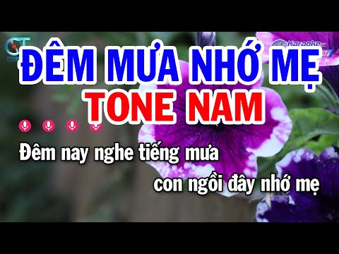 Karaoke Đêm Mưa Nhớ Mẹ Tone Nam ( Cm ) Nhạc Sống Mới 2024 | Karaoke Đồng Sen