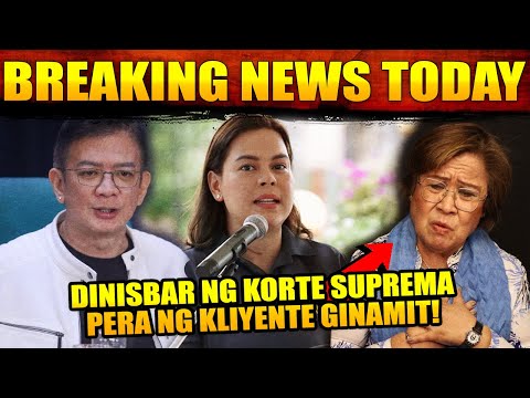 BREAKING NEWS TODAY | DINISBAR NG SUPREM COURT MILLIONG PERA GINAMIT SA KAMPANYA, VP SARA | ESCUDERO