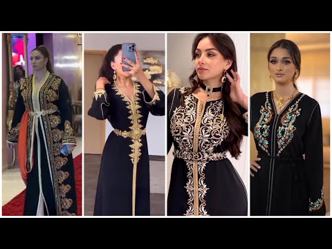 لعاشقات اللون الأسود أروع تشكيلة للقفطان المغربي بالأسود والذهبي لسنة 2024 best caftan marocain