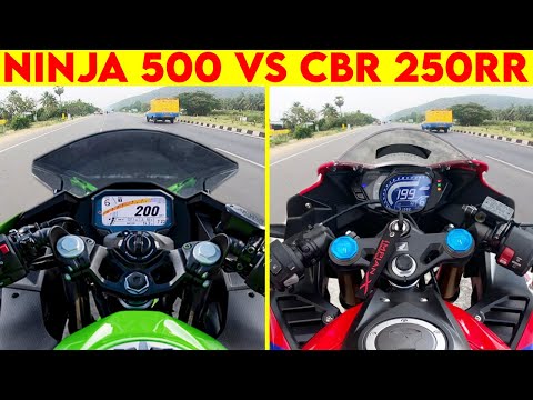 NINJA 500 VS CBR 250RR | 0 TO 200 | CLOSE BATTLE | TOPSPEED !!!