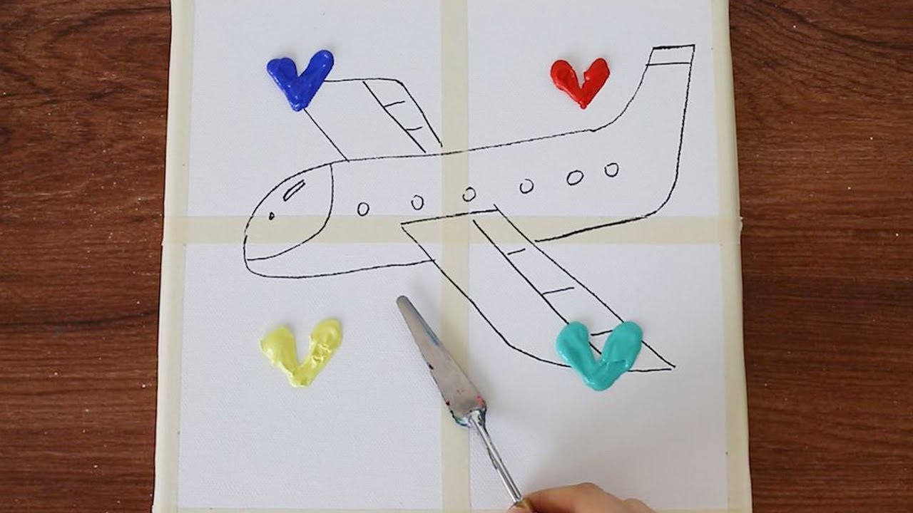 4 Type Of Drawing Airplane Landscape Scenery-Acrylic Painting Step by Step #317-Satisfying Sound - Serena Art