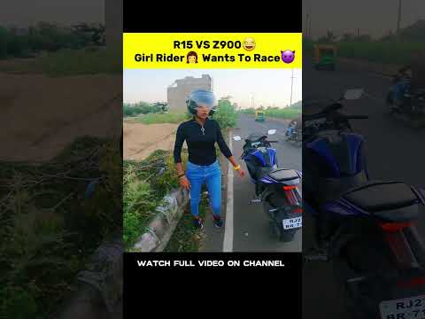 Random *R15* Girl Rider Wants To Race With My Kawasaki Z900😂 #shorts #motovlog #race #z900