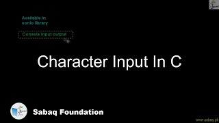 Character input in C