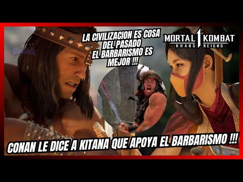 Conan le dice a Kitana que Apoya el Barbarismo Mortal Kombat 1 Khaos Reigns Español latino