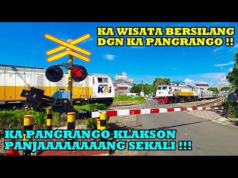 SPEKTAKULER !! Kereta Api KLB Wisata Bersilang Dgn KA Pangrango Diperlintasan JPL 04 Bogor Paledang