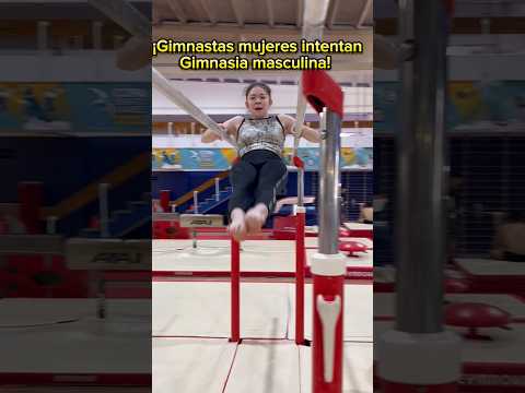 ¡Gimnastas mujeres intentan gimnasia masculina! Parte 1. Paralelas! #shorts #gimnasia