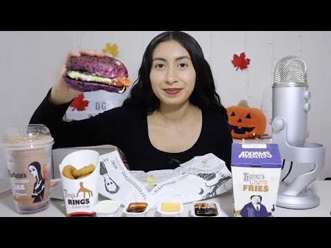 ASMR~The Addams Family Burger King Meal Mukbang!! 👻🍔