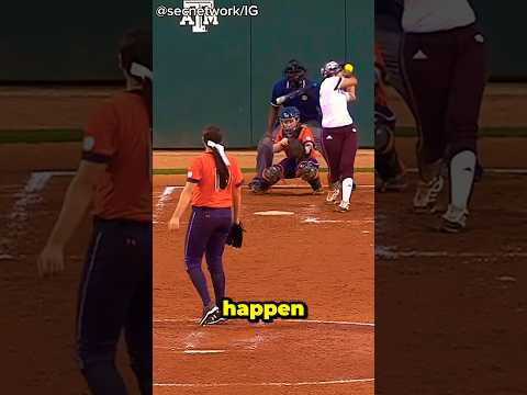 This pitch is so fast the ball got stuck on her face!
