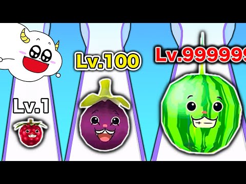 フルーツを合体させて最強のスイカを目指せ!【Watermelon Game Challenge Run】|ゲーム実況|★サンサンキッズGAMES★