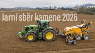 Služby JAN URBAN - sběr kamene - NOVÝ John Deere 6R 215 + ELHO Scorpio 550