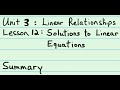 Understanding Solutions to Linear Equations