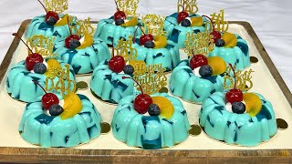 POSTRE FÁCIL para PAPÁ 🍇 Mini GELATINAS de BLUEBERRIES CREMOSAS para tu MESA de POSTRES