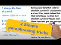 Paraphrasing Techniques and Methods