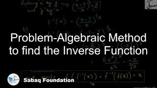 Problem-Algebraic Method to find the Inverse Function