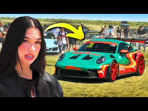 DUA LIPA Arrives at a Car Show in her GT3 RS to Underwhelmed Crowd!