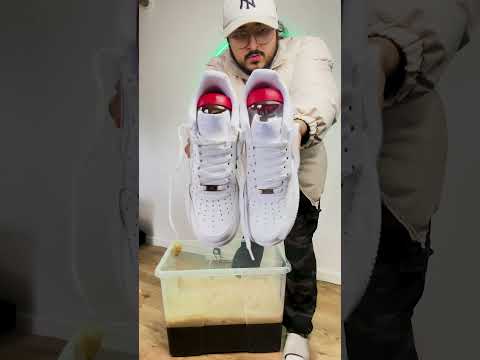 COFFEE VS SHOES 😱 no way this works! #lifehacks #experiment #fyp #sneaker #challenge
