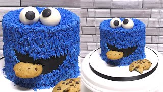 Decorating a Cookie Monster Cake. Sesame Street Birthday Cake