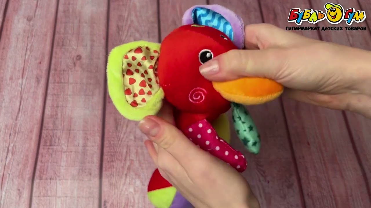 Подвеска-спираль с погремушкой Слоник с 3мес - видео