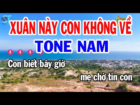 Karaoke Xuân Này Con Không Về Tone Nam ( D ) Nhạc Tết Mới || Karaoke Tuấn Kiệt