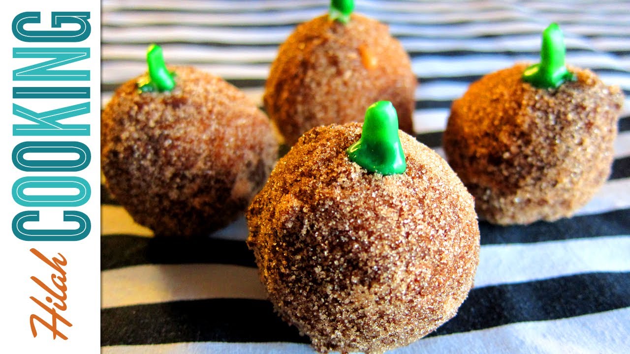 How to Make Pumpkin Cake Donut Holes - Hilah Cooking