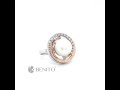 Margherita Ring Pearl and White Zircon Stones