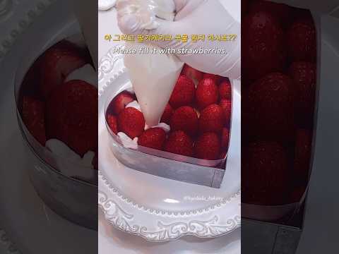 딸기가 빈틈 없이 들어있는 딸기케이크 korea strawberry cake