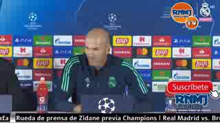 Rueda de Prensa de Zidane Previa Real Madrid vs Brujas