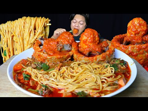 MUKBANG MIE AYAM PEDAS INDONESIA + BAKSO MANGKOK  TULANGAN