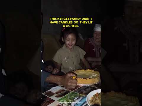 Kyrgyz Family Uses Lighter as Birthday Candle in Heartwarming Moment
