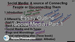 Essay Outline (Social Media) Part 1