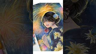 コピックで花火の塗り方🎇 #copic #illustration #イラストメイキング