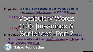 Vocabulary Words (10)- [meanings & Sentences] Part 7