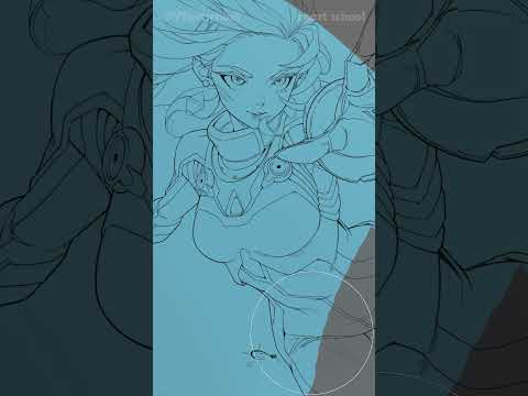 My full coloring process in under 1 min ๐ฅต #digitalart #paintingprocess