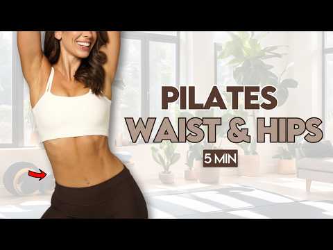 Top 10 Waist & Hips Exercises | 5-Min Intense Pilates Workout at Home (No Equipment)