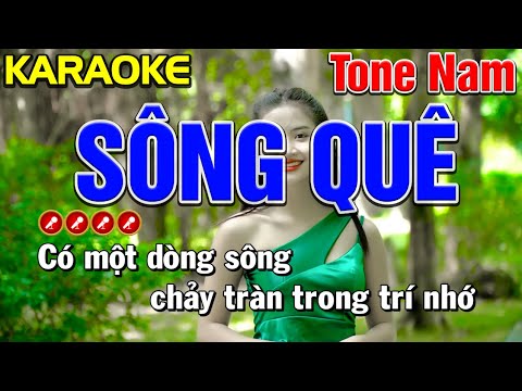 ✔ SÔNG QUÊ Karaoke Tone Nam | Bến Tình