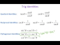 Fundamental Trigonometric Identities Quiz