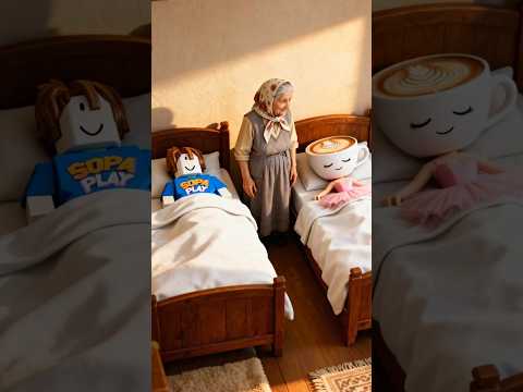 Бабушка в Roblox будит брейнрот балерину Капучино за 10 секунд до уроков!