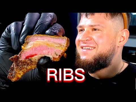BEEF RIBS COOKING AND EATING, ASMR MUKBANG, АСМР МУКБАНГ, 먹방, 大食い, たべる, 谢尔盖