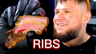 BEEF RIBS COOKING AND EATING, ASMR MUKBANG, АСМР МУКБАНГ, 먹방, 大食い, たべる, 谢尔盖