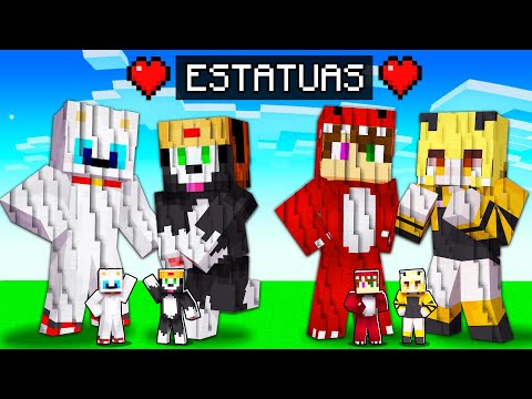 Batalla de ESTATUAS DE PAREJAS en Minecraft 😍💖