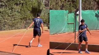 ATP 2026 - The world number one Carlos Alcaraz finishes training and... rakes the court