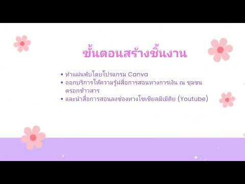 คลิปวีดีโอการนำเสนอโครงงานออมดีมีตัง