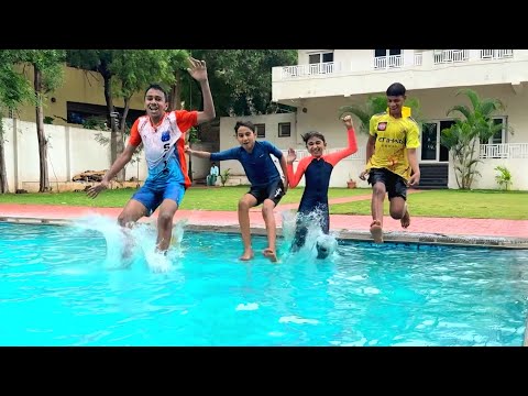 Swimming Pool Games 💦🤣 & Family Fun! | @v5familyshow