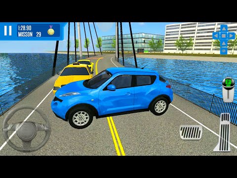 Blue Nissan SUV Drive On Bridge - Driving Through Buildings on Taxi #27 - Android Gameplay