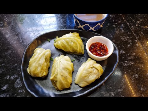 Cabbage Dim sum Recipe - Healthy Momo Recipe - Bengali Home Kitchen