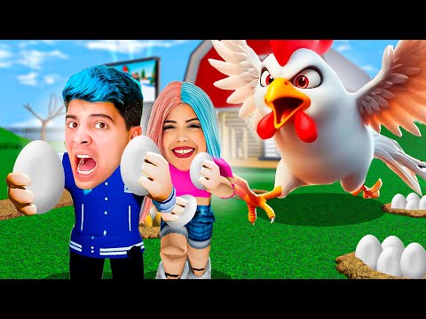 TENTAMOS PEGAR OS OVOS DA GALINHA E NOS DEMOS MAL!!(Roblox Chicken)