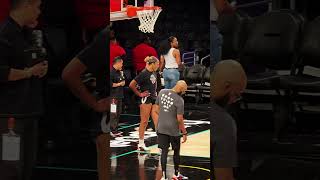 The goat, A'ja Wilson, warming up before aces vs sparks in Los Angeles