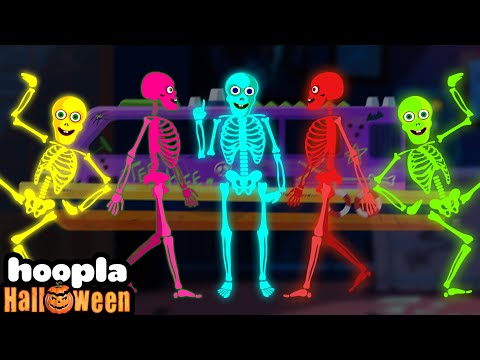 Five Skeletons Riding Waterbus | Spooky Song | Hoopla Halloween